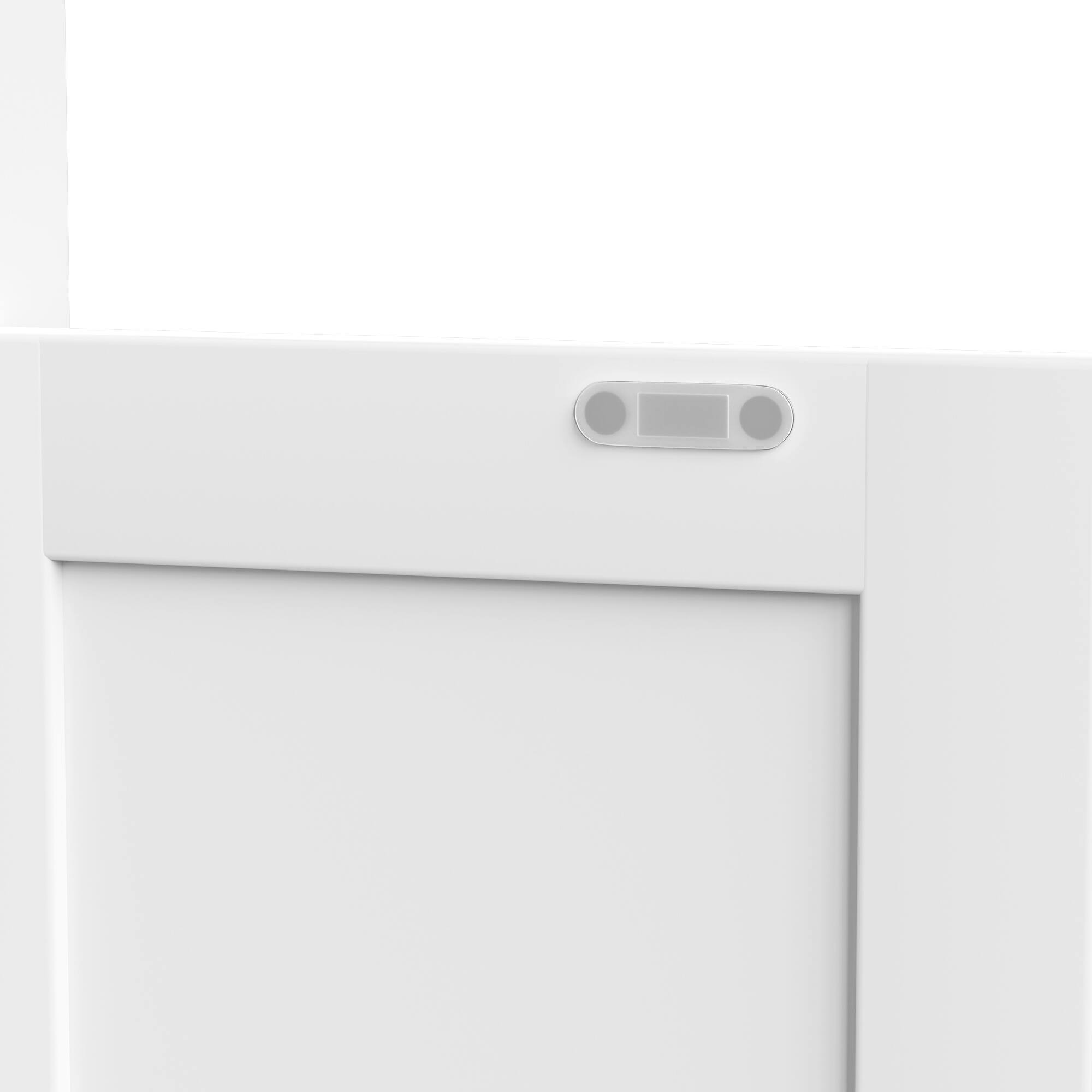 Alt View 6. Boyel Living - 71-Inch Metal Bookcase with Adjustable Shelves, 2 Drawers and 2 Doors - White.