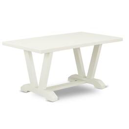 East West Furniture - V026LA015-5 5Pc Kitchen Table Set Includes a Wood Table and 4 Parson Dining Chairs with Baby Blue - Multi-Color