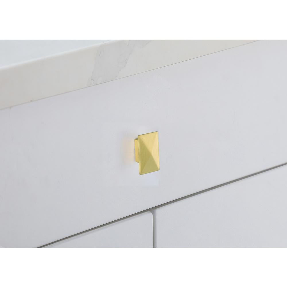 Alt View 1. Elegant Decor - Perry 2" Brushed Gold Rectangle Knob Multipack (Set of 10) - Brushed Gold.