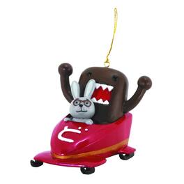 Dark Horse Comics - Domo Holiday Ornament: Bobsledding Domo & Mr. Usaji - Red