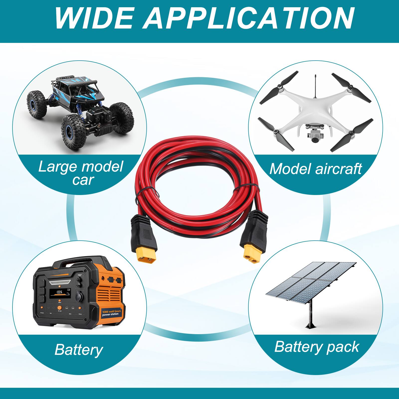 WIDE APPLICATION

- Large model car
- Model aircraft
- Battery
- Battery pack