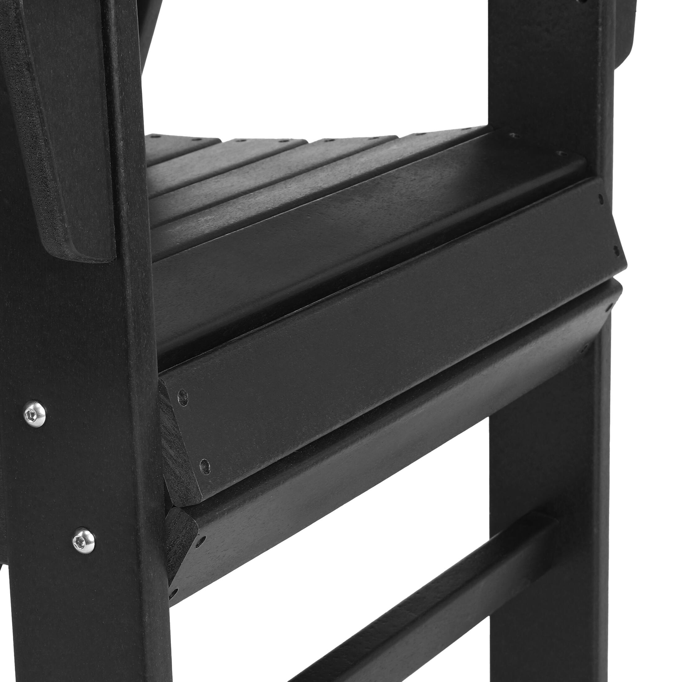 Alt View 6. WestinTrends - WestinTrends Ashore Outdoor Patio HDPE Plastic Modern Adirondack Dining Chair - Black.