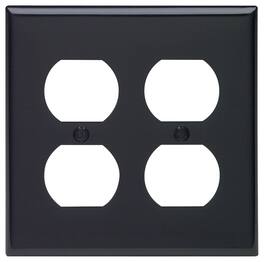 Leviton - 2 gang Nylon Duplex Wall Plate 1 pk - Black