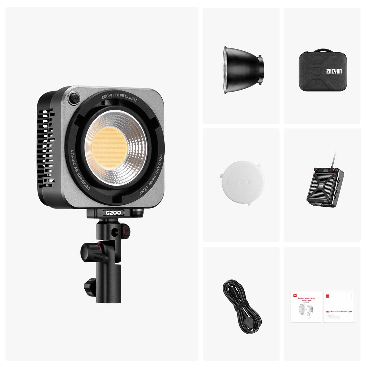 NUYINS 200W LED FILL LIGHT - HUYINI BY DEZIOHED COLD AND WARM LIGHT NUVINS G200