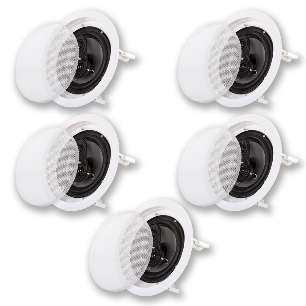 Acoustic Audio by Goldwood - CS-IC63 in Ceiling 6.5" Home Theater 5 Piece Speaker Set 3 Way CS-IC63-5S - Paintable White