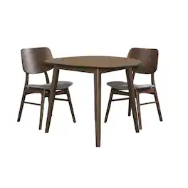 Starlight Canyon Home - Dark Gray & Walnut 3-Piece Corner Table Set with Modern Design - Walnut/Dark Gray