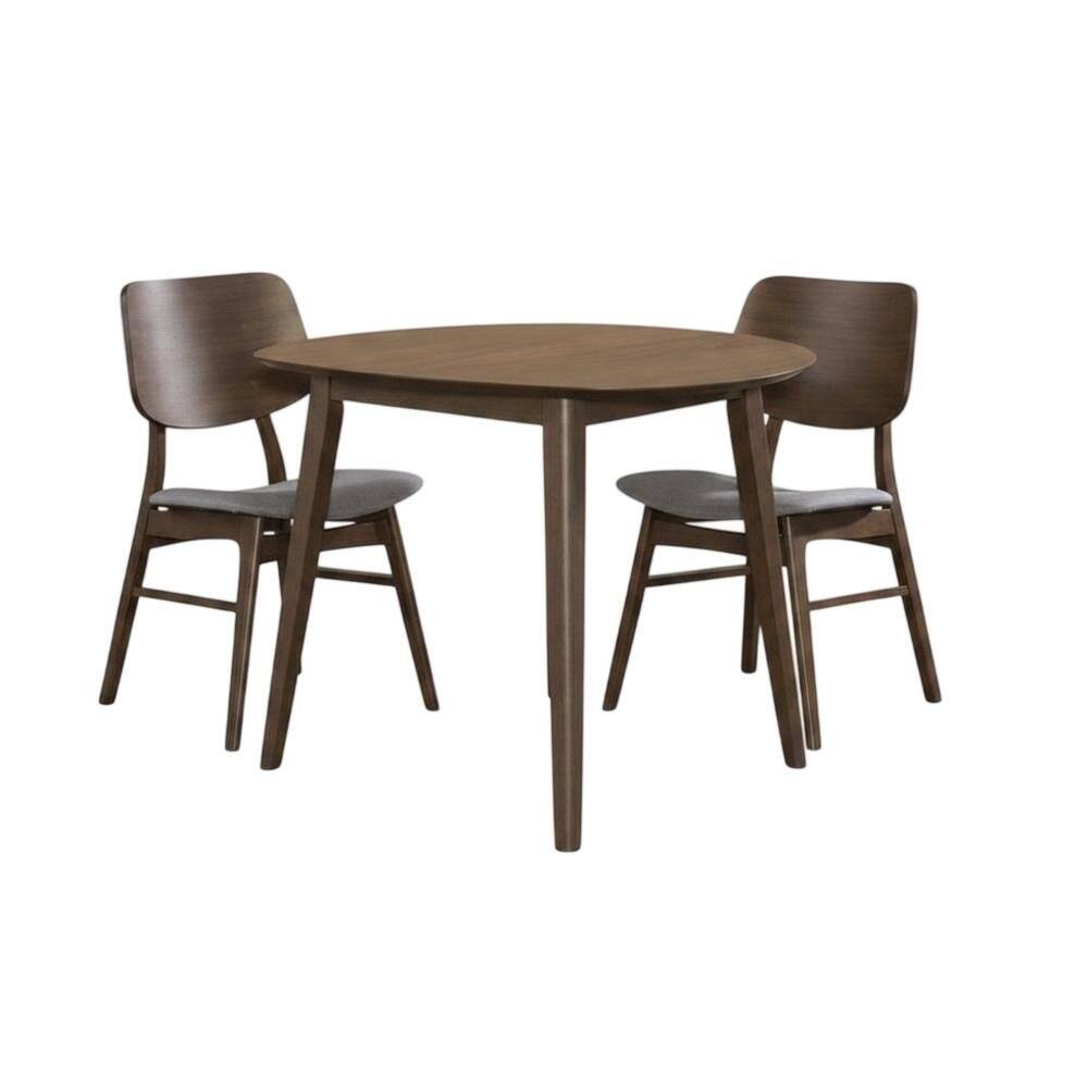 Front. Starlight Canyon Home - Dark Gray & Walnut 3-Piece Corner Table Set with Modern Design - Walnut/Dark Gray.