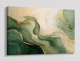 FC Design - Large Canvas 24x36" Teal Gold Paint Splash Ink Splatter Art Painting Home Wall Décor - MultiColor