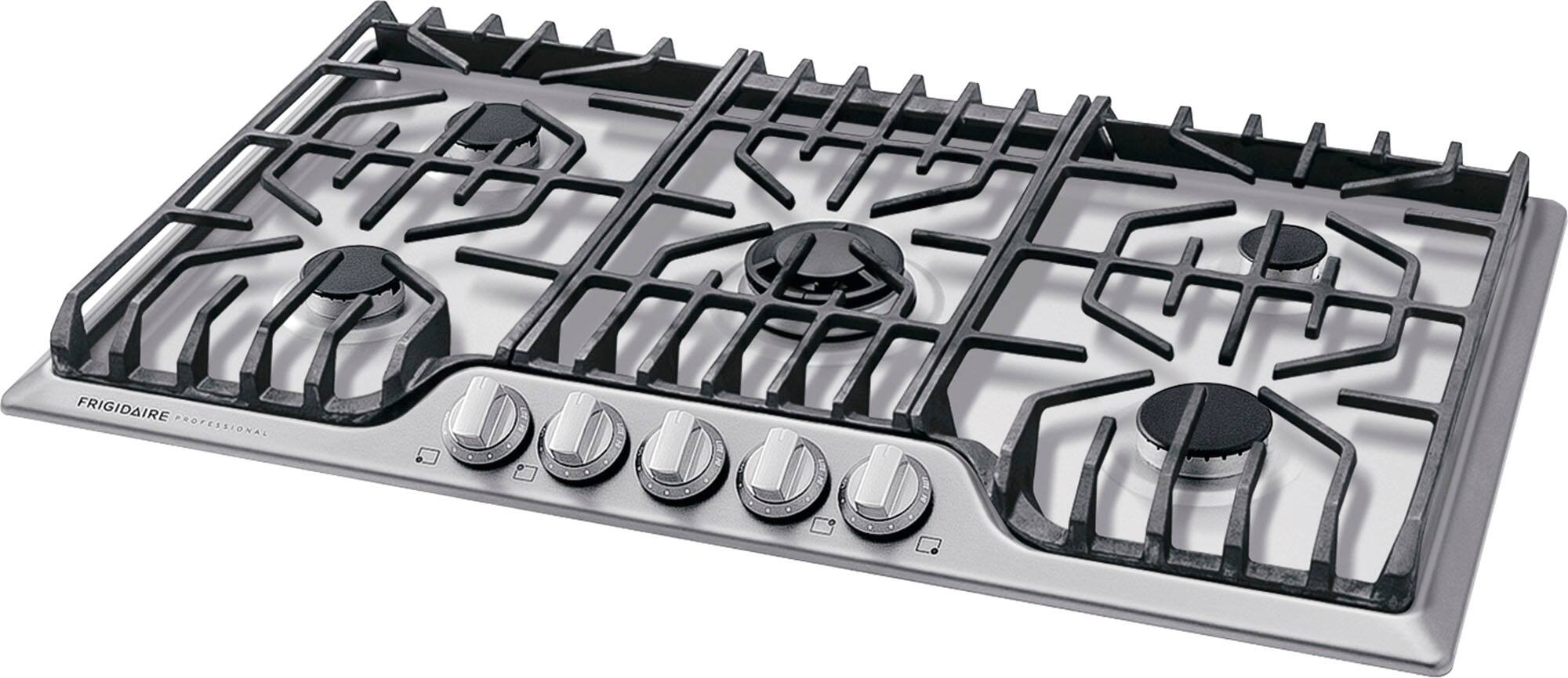 Angle. Frigidaire - Professional 36" Gas Cooktop - Stainless steel.