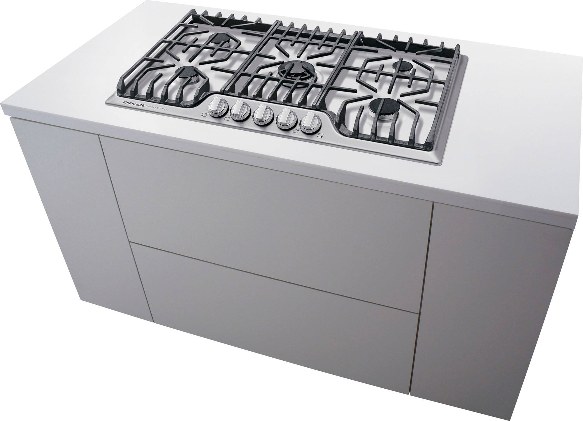 Alt View 16. Frigidaire - Professional 36" Gas Cooktop - Stainless steel.