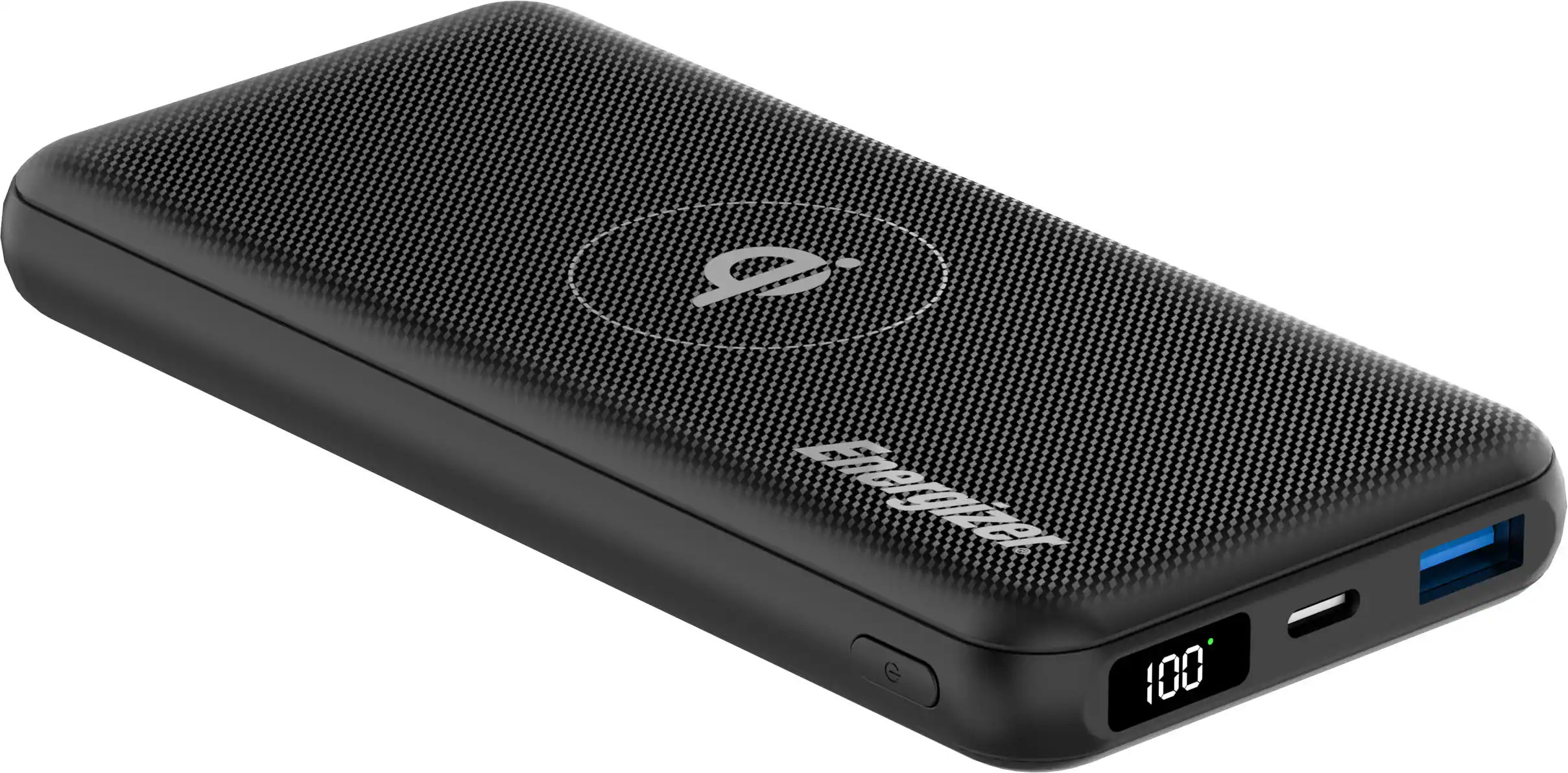 Energizer - Ultimate Lithium 10,000 mAh 20W USB-C PD & 15W Qi Wireless 4-Port Portable Battery Charger Power Bank with LCD Display - Black