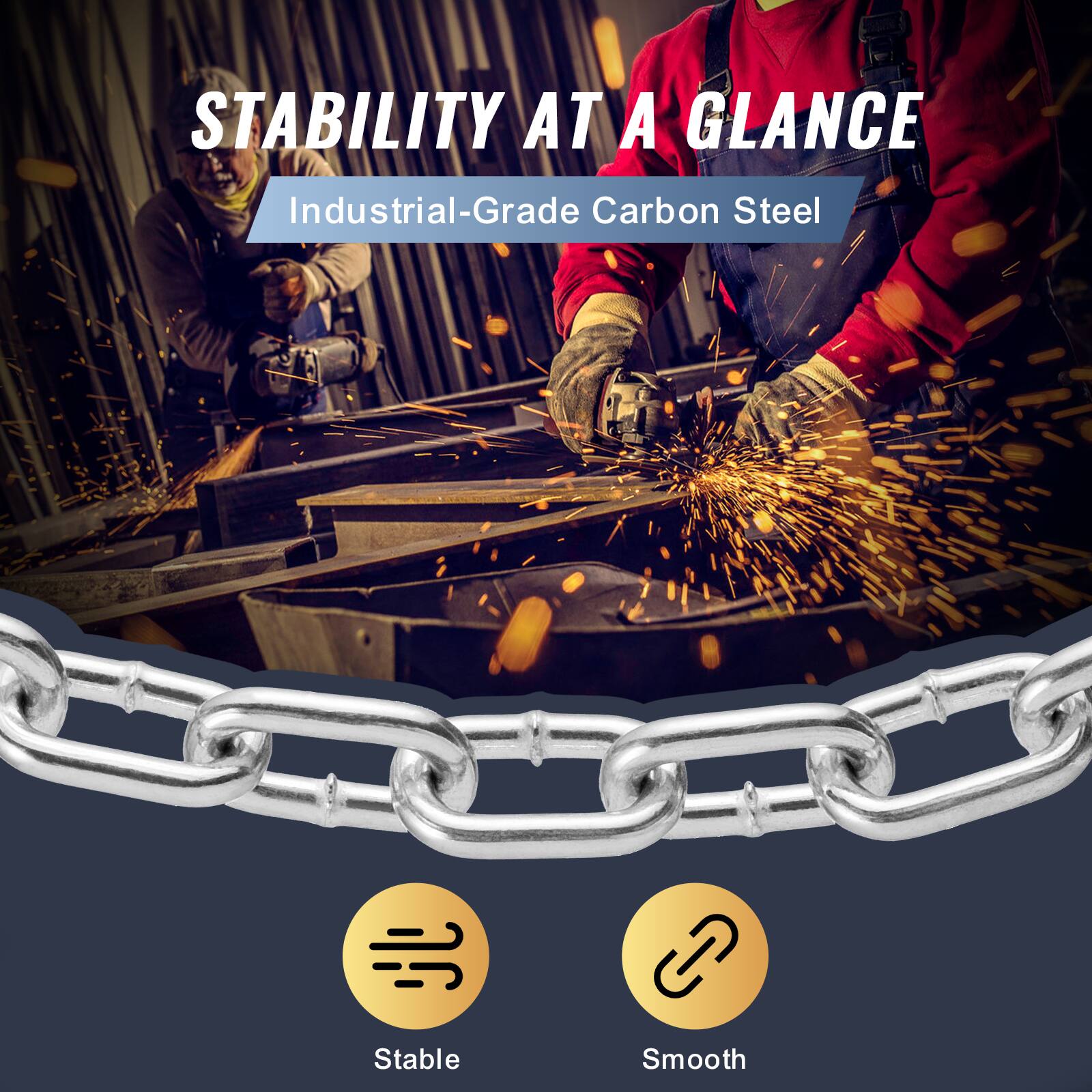STABILITY AT A GLANCE  
Industrial-Grade Carbon Steel  

Stable  
Smooth