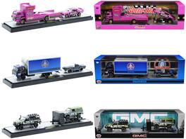 Auto Haulers Set of 3 Trucks Release 86 Limited Edition to 9600 pieces Worldwide 1/64 Diecast Models by M2 Machines - Multicolor