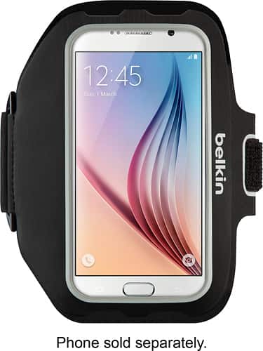 Belkin - Sport-Fit Plus Armband for Galaxy S7 - Black - Larger Front
