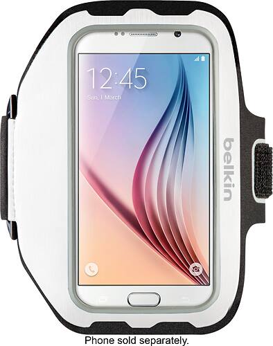 Belkin - Sport-Fit Plus Armband for Galaxy S7 - White / Silver - Larger Front