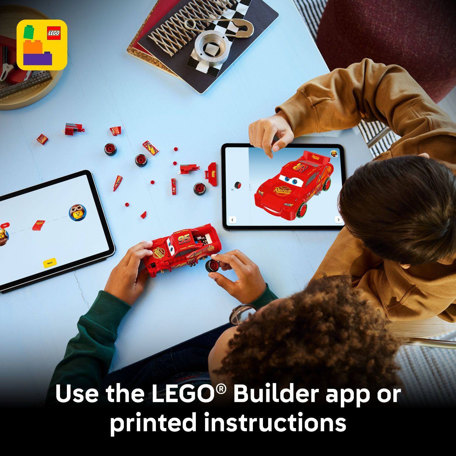 Use the LEGO® Builder app or printed instructions