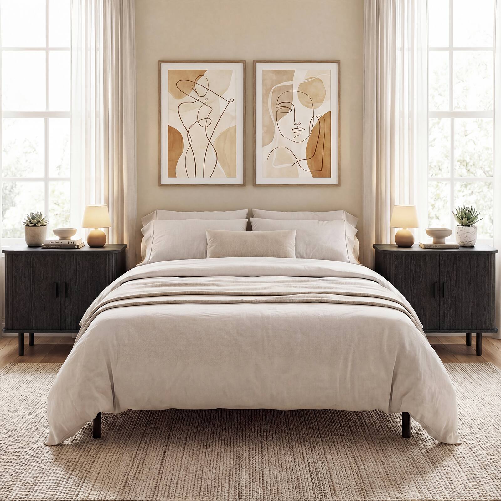 Alt View 8. Gymax - Gymax End Table Modern Mid Century Nightstand w/Sliding Tambour Doors & Storage Shelf Black - Black.