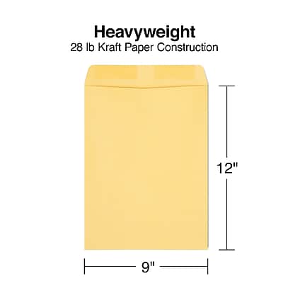 Heavyweight  
28 lb Kraft Paper Construction  
12" x 9"