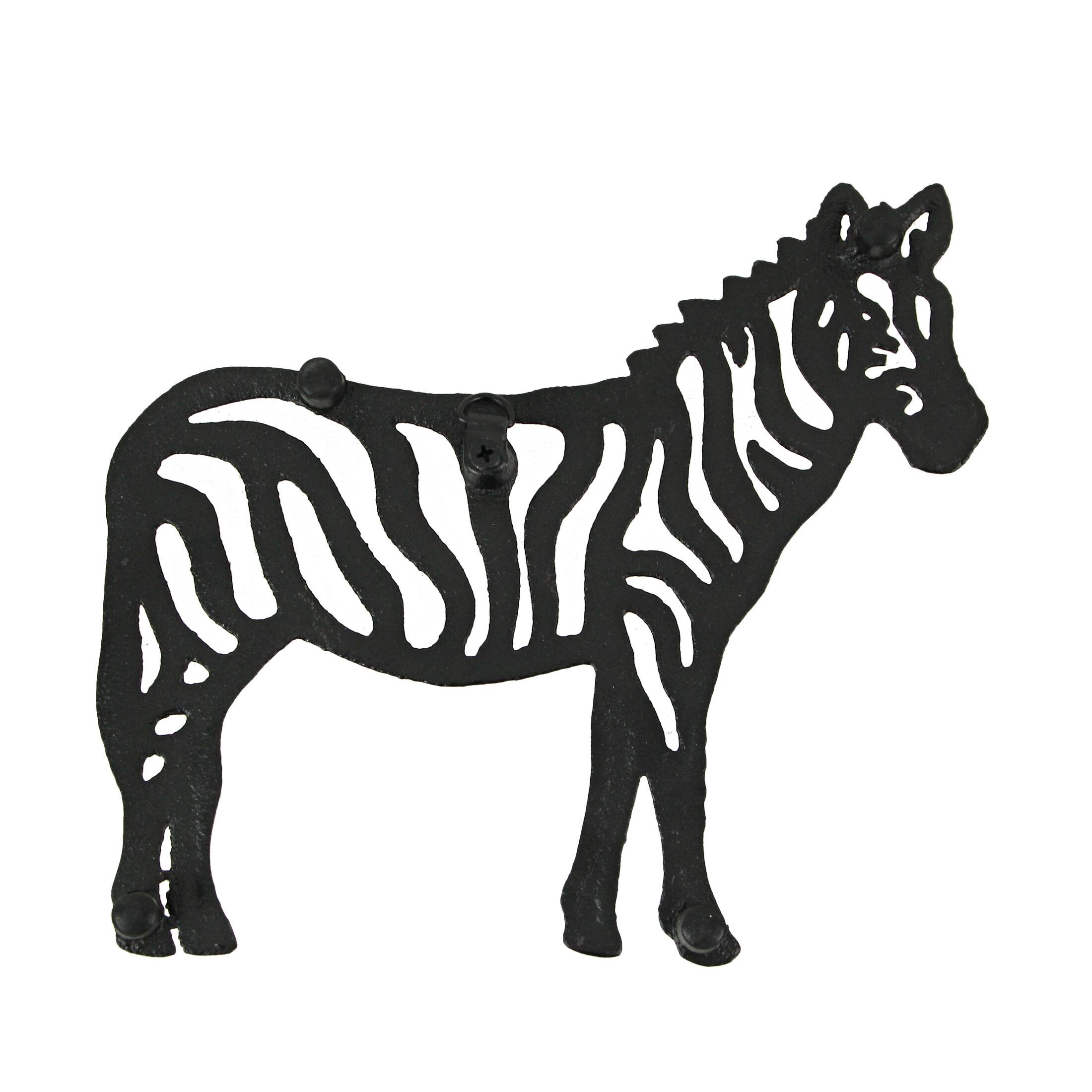 Alt View 2. Zeckos - Set of 3 Black Cast Iron Safari Animal Kitchen Decor Trivets Wall Hanging Art - Black.