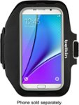 Front Zoom. Belkin - Sport-Fit Plus Armband for Galaxy S7 edge - Black/Silver.