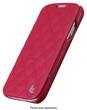 JISONCASE - Quilted Folio Case for Samsung Galaxy S4 Cell Phones - Rose - Larger Front