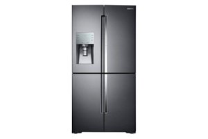 Samsung - 27.8 cu. ft. 4-Door Flex French Door Refrigerator with Food ShowCase - Black Stainless Steel - Front_Zoom