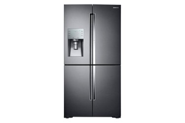 Samsung - 27.8 Cu. Ft. 4-Door Flex French Door Fingerprint Resistant Refrigerator with Food ShowCase - Black Stainless Steel - Front_Zoom