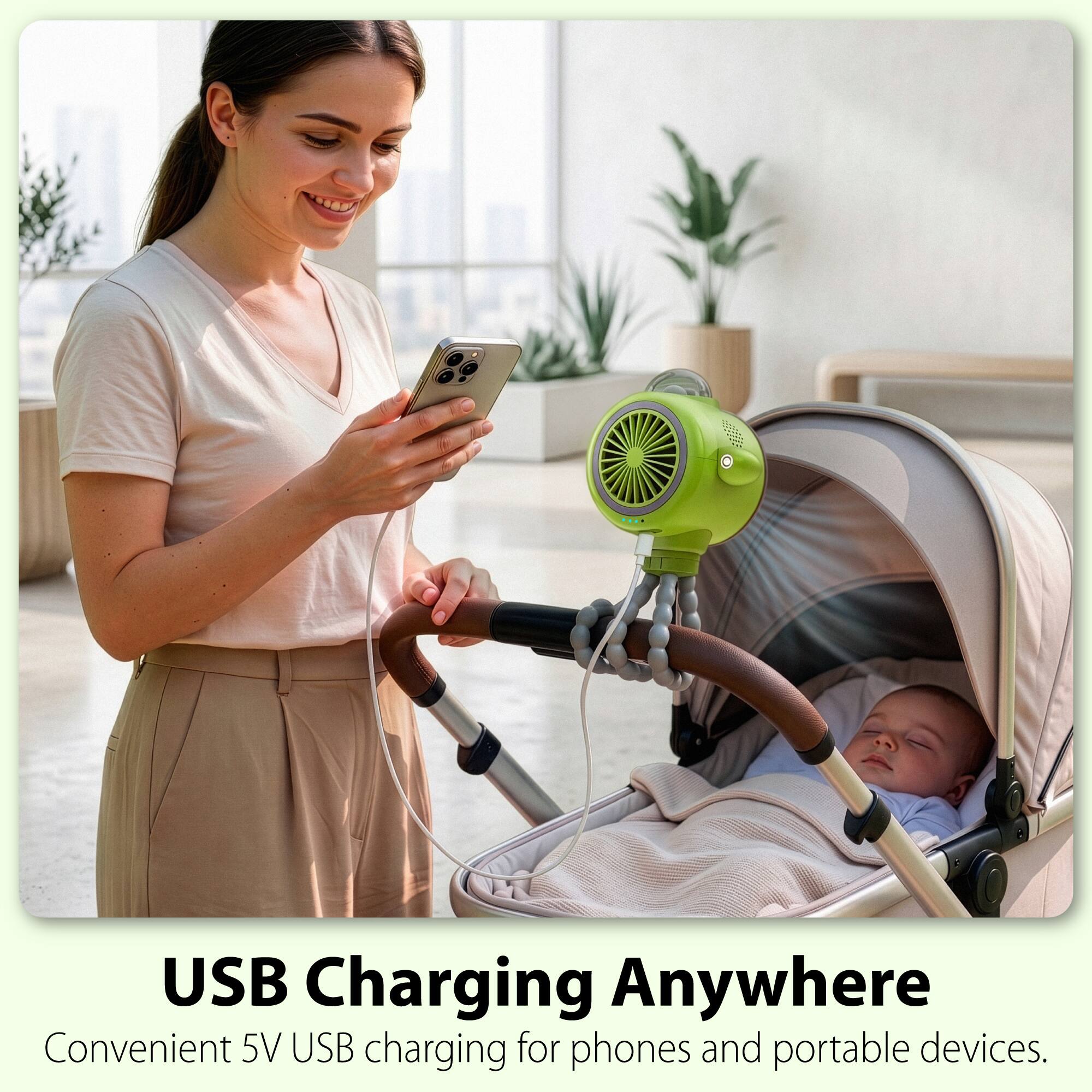 USB Charging Anywhere  
Convenient 5V USB charging for phones and portable devices.