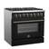 Left. Forno Appliances - Galiano 5.36 Cu. Ft. Freestanding Dual Fuel Electric Range with Convection Oven - Black Door.