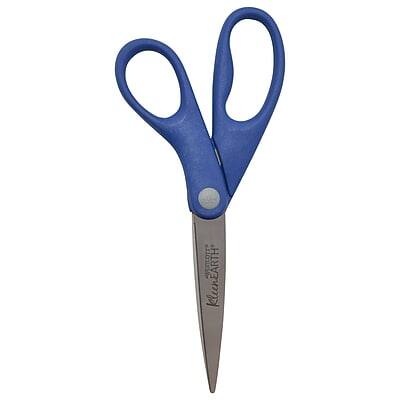 Alt View 2. Westcott - Westcott KleenEarth 8" Stainless Steel Scissors, Pointed Tip, Blue/Green, 2/Pack (14882) - Blue/Green.