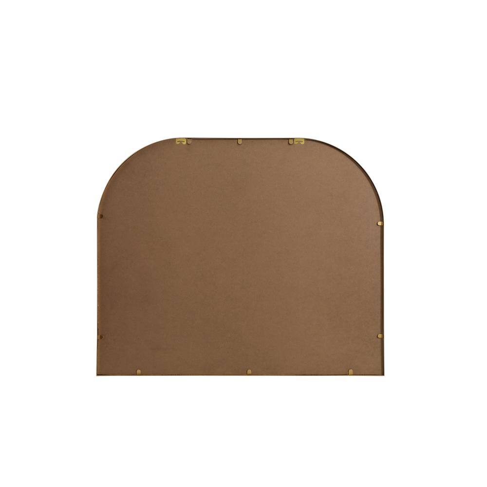Angle. Elegant Decor - Metal Frame Arch Mirror 36x30 Inch in Brass - Brass.