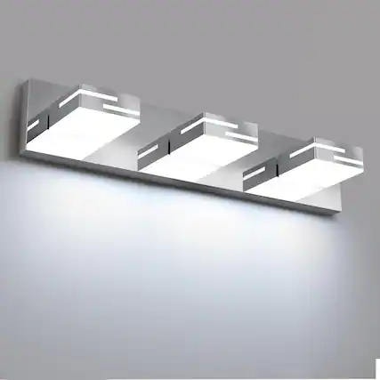 Front. Cedar Assembly - Led Modern Bathroom Vanity Light Fixtures cct Dimmable Matte Lights For Lighting Over Mirror With Rotatable - Chrome-Dimmable 3-Light, 22-inch.