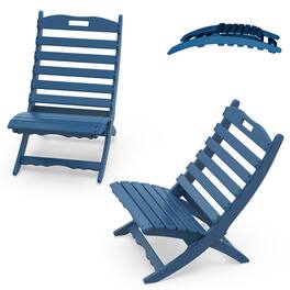 FODINGHILL - Folding Portable Xavier Wave HDPE Adirondack Chairs Set of 2 - Blue