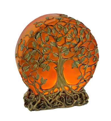 Front. Zeckos - Glowing Orange Tree of Life Plug-In Night Accent Light 6.25 inch - Orange.