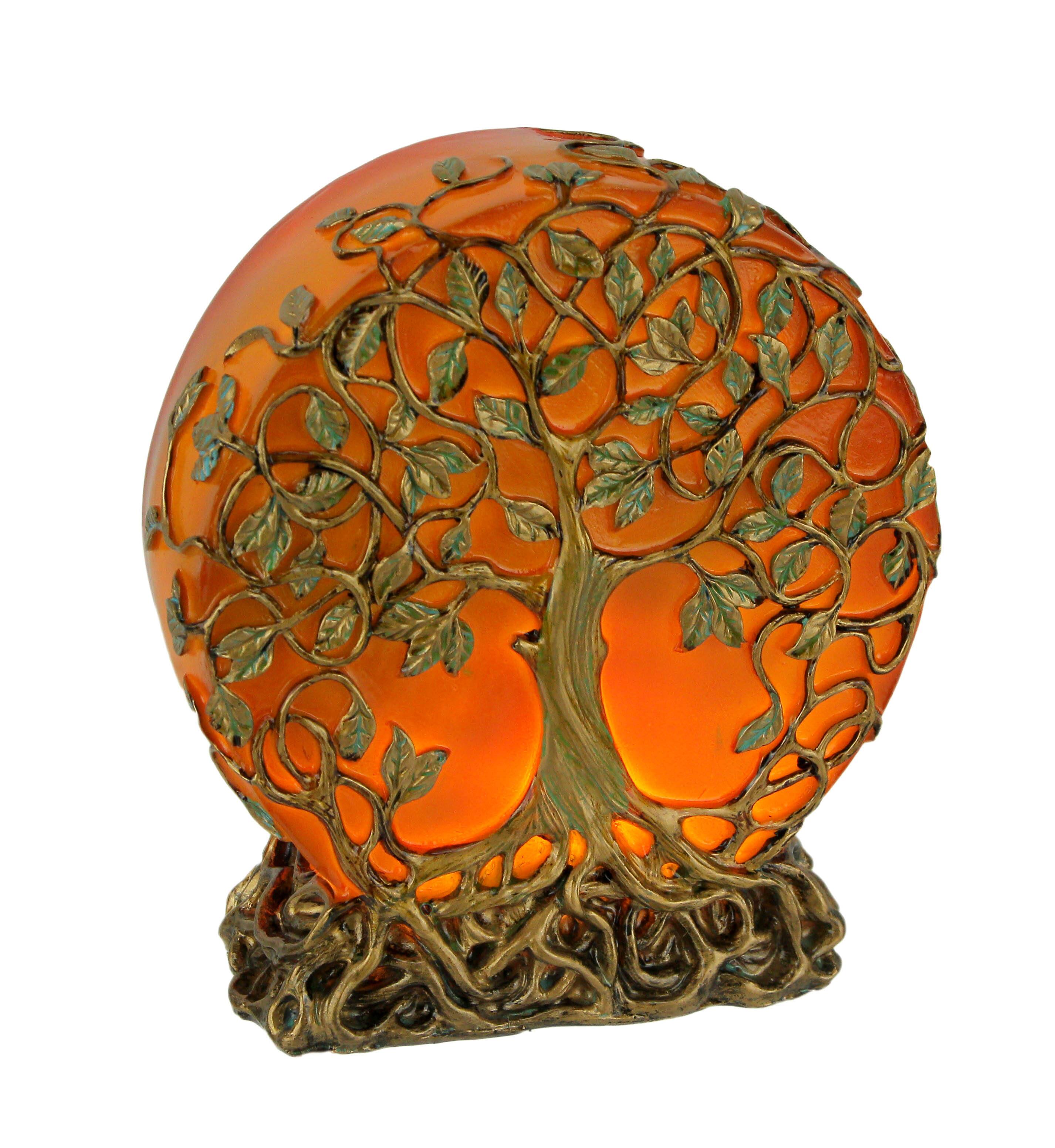 Front. Zeckos - Glowing Orange Tree of Life Plug-In Night Accent Light 6.25 inch - Orange.