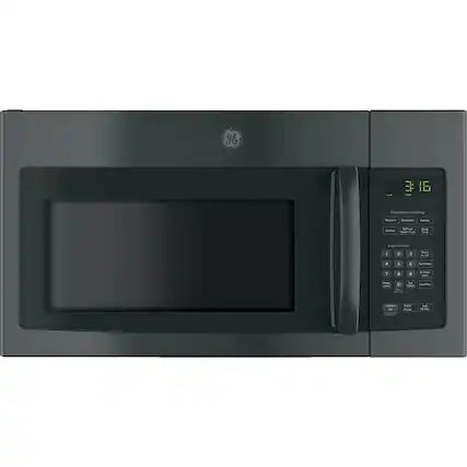 Front. GE - 1.6 Cu. Ft. Over-the-Range Microwave - Black.