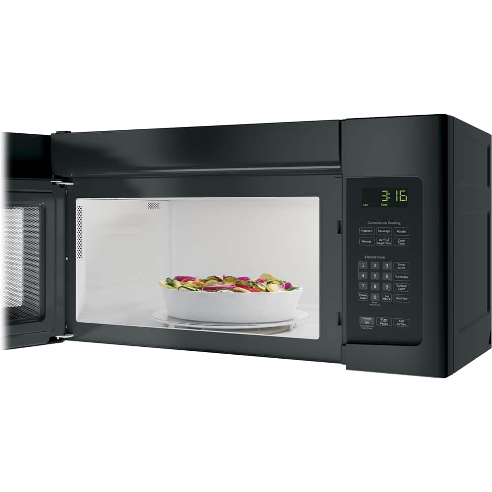 Alt View 13. GE - 1.6 Cu. Ft. Over-the-Range Microwave - Black.
