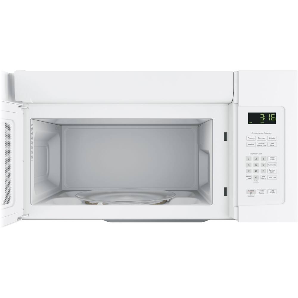 Alt View 12. GE - 1.6 Cu. Ft. Over-the-Range Microwave - White.