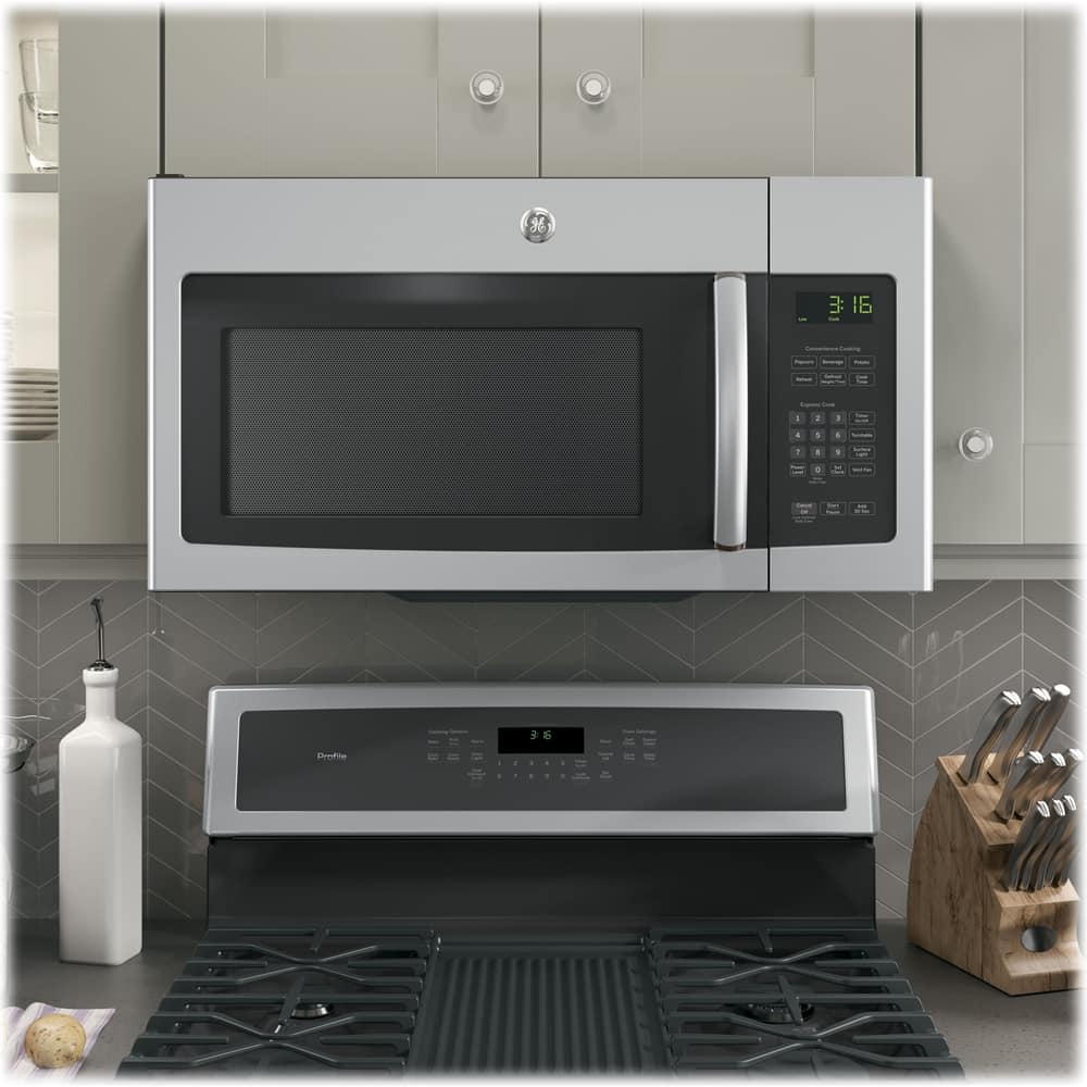 GE - 1.6 Cu. Ft. Over-the-Range Microwave - Stainless steel | Okinus