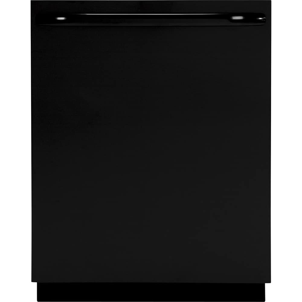 GE - 24" Top Hidden Control Tall Tub Built-In Dishwasher with Stainless Steel Tub - Black - Larger Front
