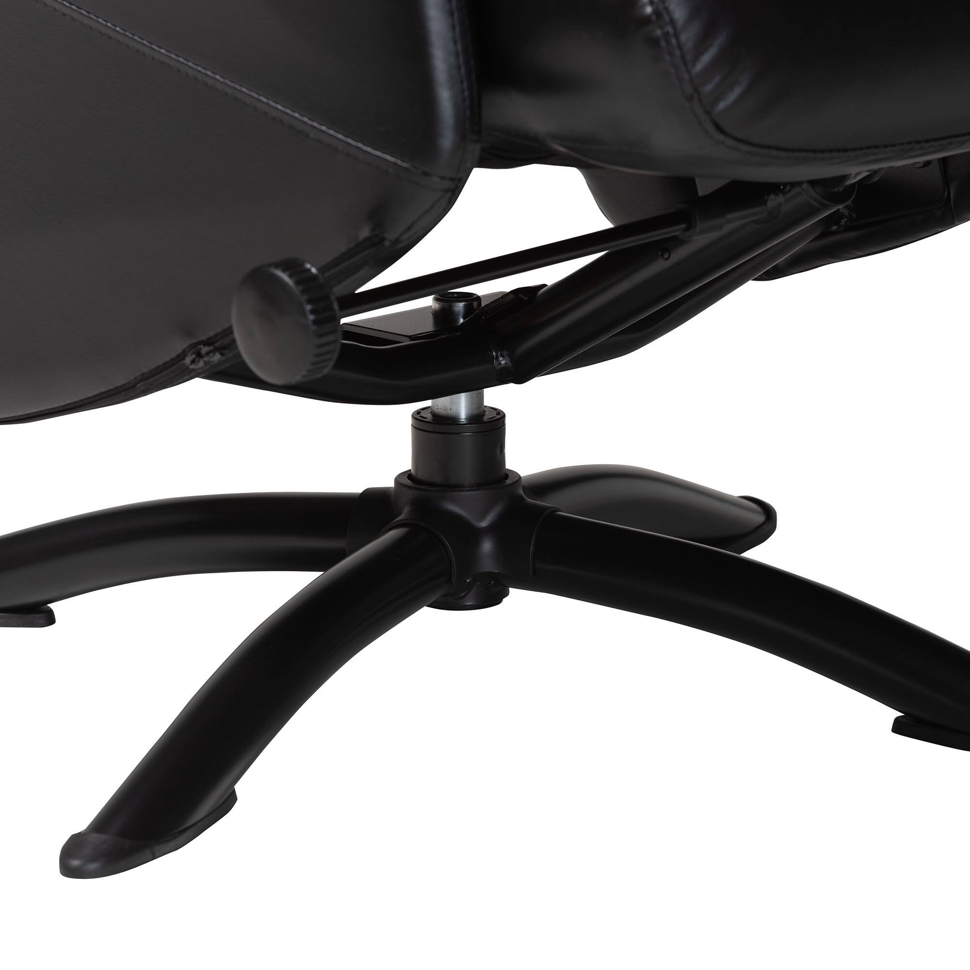 Alt View 6. Baxton Studio - Elwood Modern Faux Leather 2-Piece Lounge Chair and Footrest Set - Black.