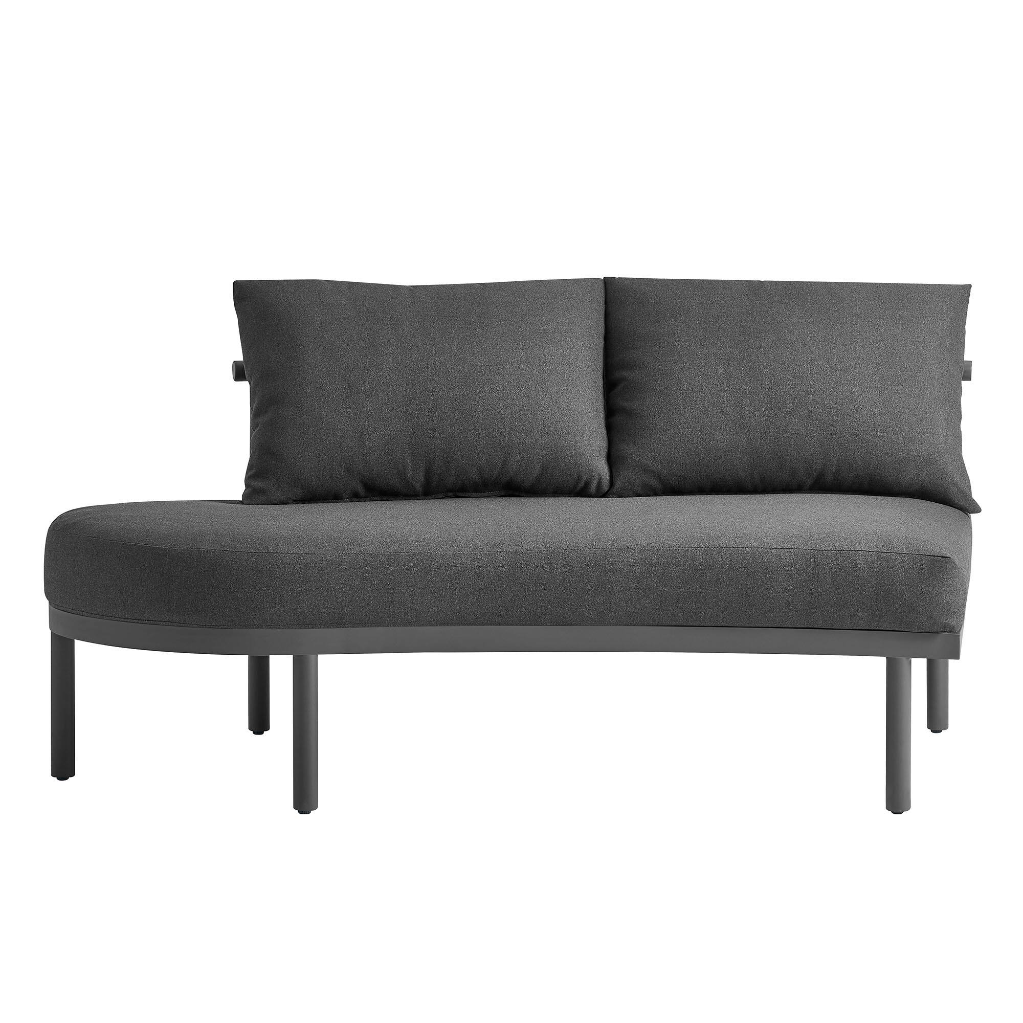 Alt View 4. Modway - Porta Left-Arm Facing Outdoor Aluminum Modular Piece by Modway - Charcoal Anthracite.