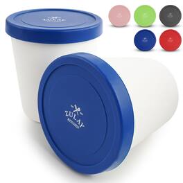 Zulay Kitchen - Large Ice Cream Containers For Homemade Ice Cream - Reusable Ice Cream Container Set with Lids - Blue