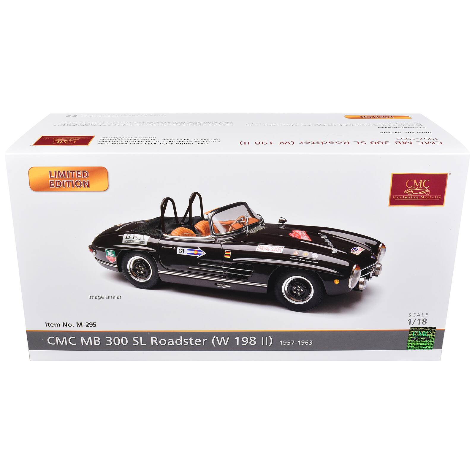 CMC MB 300 SL Roadster (W 198 II) 1957-1963  
SCALE 1/18  
LIMITED EDITION  
Item No. M-295