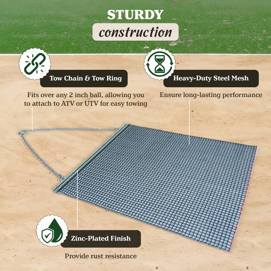 Drag Bashee Yard Tuff YTF 68TBDM ATV/UTV 6' x 8' Zinc Plated Field Surface Leveling ...