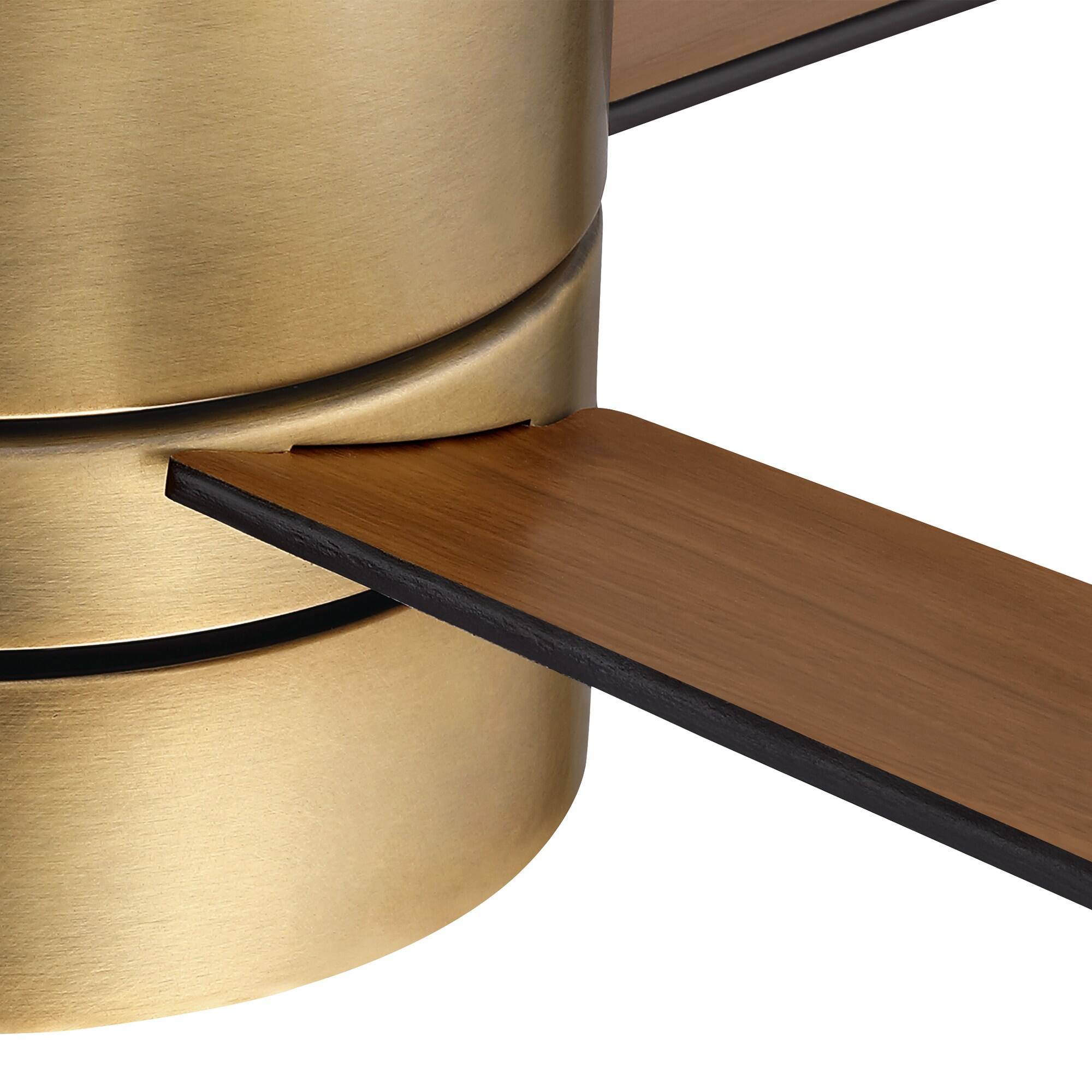 Alt View 10. Parrot Uncle - 52" Antique Brass Ceiling Fan with LED Light and Remote - Brass.