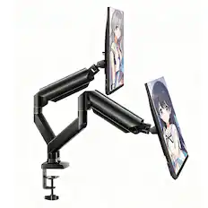 Front. Ergear - Dual Monitor Stand, Full Motion Steel VESA Mount, 17-32 Inch Screen, 4.4-22 lbs Capacity, 75x75/100x100mm VESA - Black.