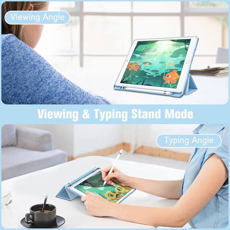 Backing Pad 10 Inch Fintie Hybrid Slim Clear Case for iPad 9th / 8th / 7th Generation 10.2 ...