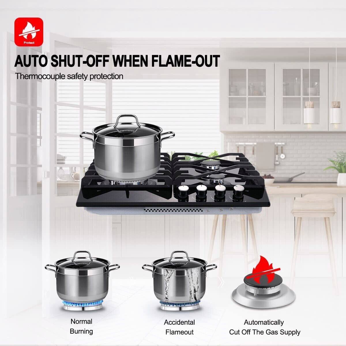 AUTO SHUT-OFF WHEN FLAME-OUT  
Thermocouple safety protection  

Normal Burning  
Accidental Flameout  
Automatically Cut Off The Gas Supply