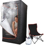 Sharper Image - Steamer Sauna Portable Spa, Includes 2.4L Steam Generator, Folding Chair, and Comprehensive Accessories - Black